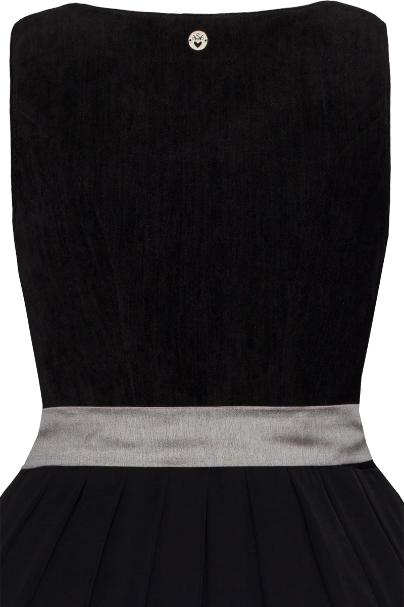 Midi-Samtdirndl mit bequemen Stretch Kathinka 70cm - schwarz