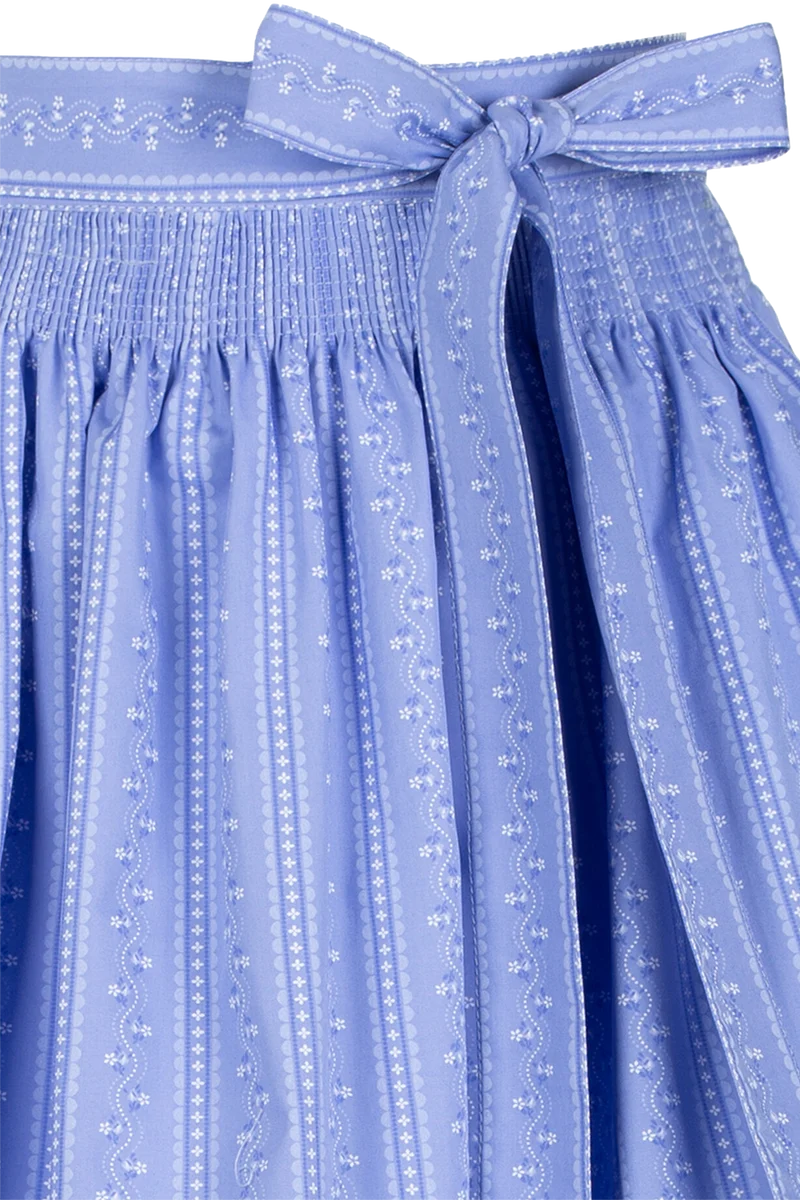 Lange Dirndlschürze 95cm aus Baumwolle - hellblau