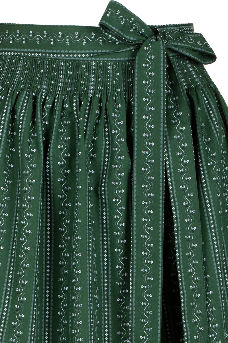 Dirndlschürze Midi 70cm aus Baumwolle - dunkelgrün