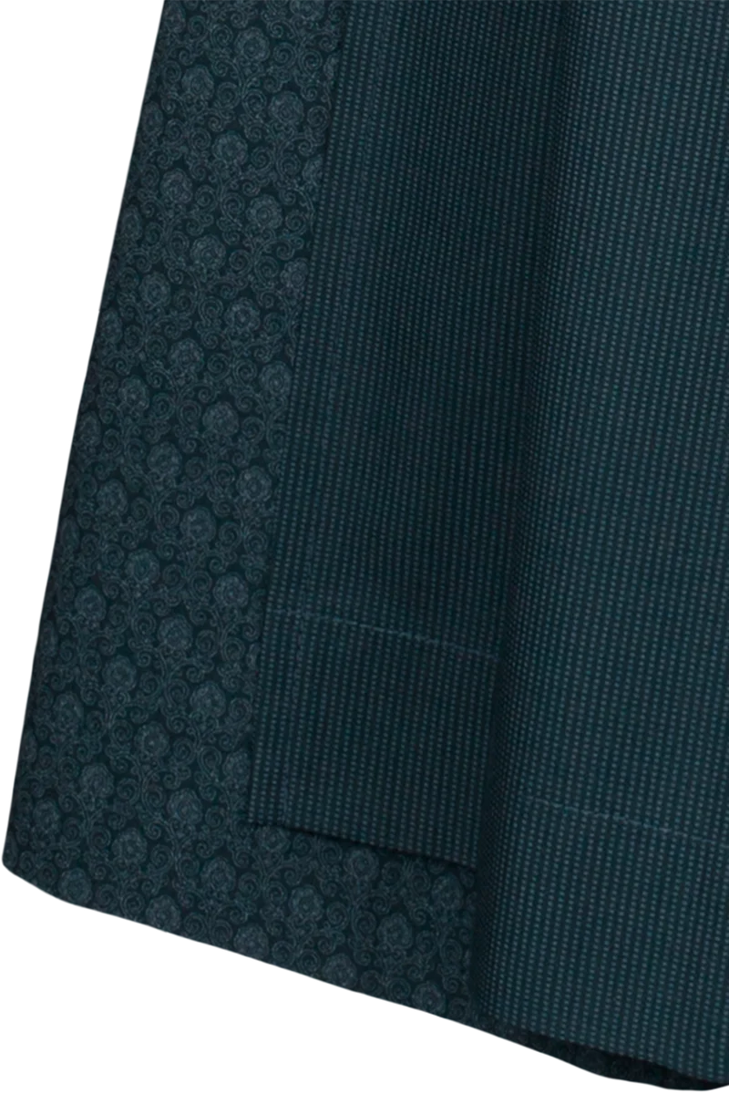 Langes Dirndl mit Wollanteil - blau gemustert