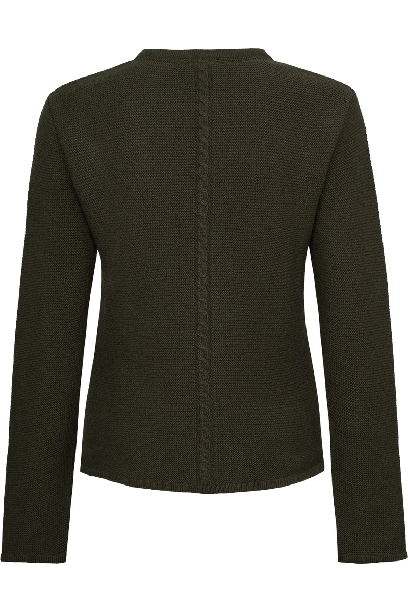 Damen Trachtenstrickjacke mit Wolle - oliv