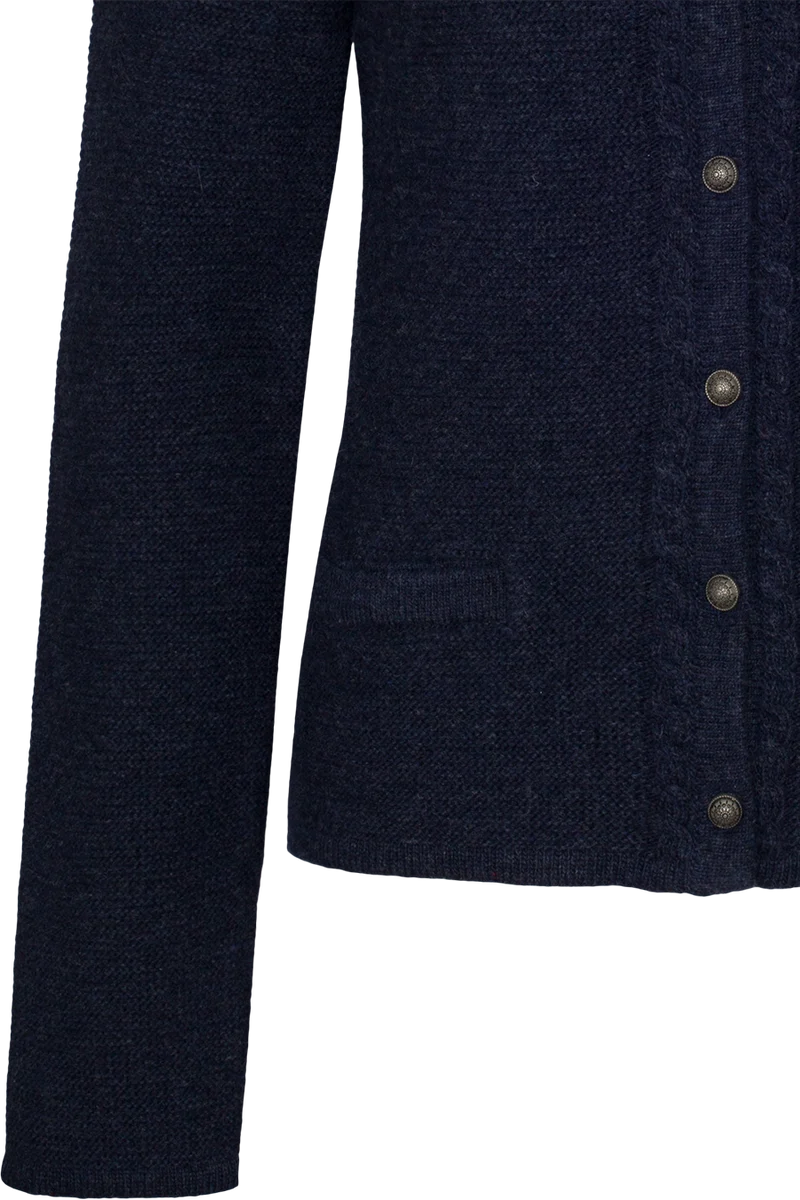 Damen Trachtenstrickjacke mit Wolle - dunkelblau