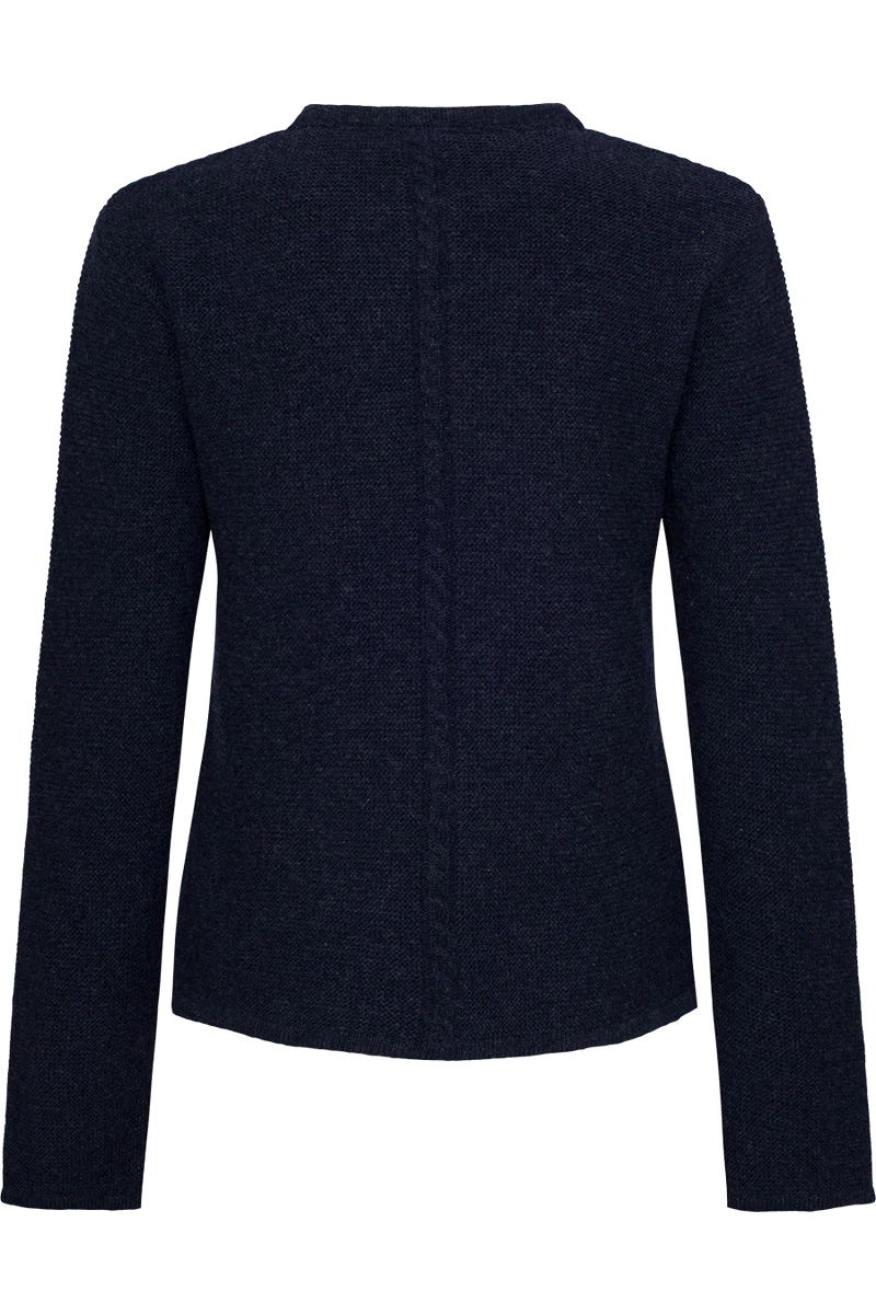 Damen Trachtenstrickjacke mit Wolle - dunkelblau