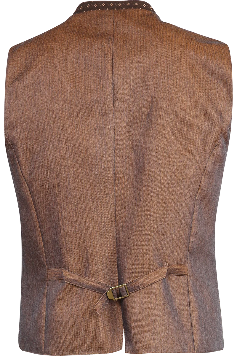 Herren Trachtenweste mit Jacquardmuster - espresso