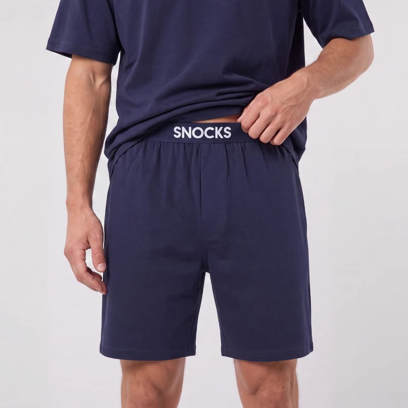 Schlafanzug Set Herren kurz | Dunkelblau