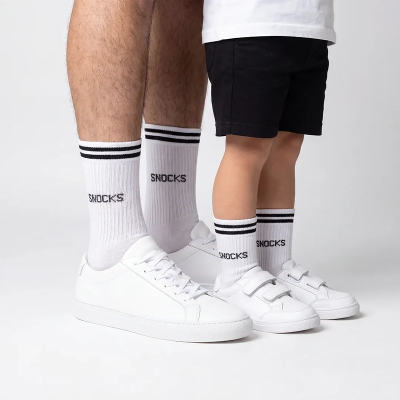 Hohe Sportsocken mit Streifen Kinder | Weiß