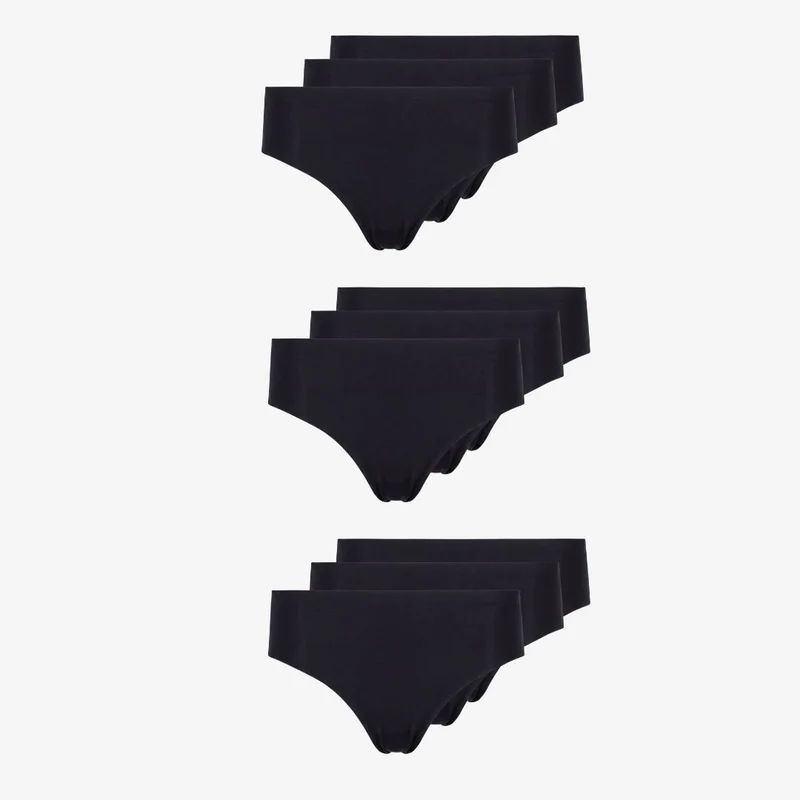 Microfiber High Waist Seamless Tanga | Schwarz