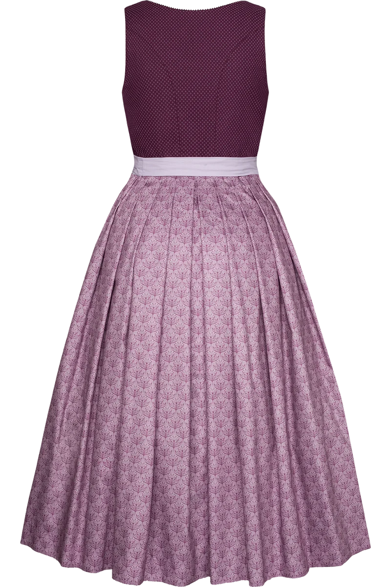 Baumwolldirndl lang mit rundem Ausschnitt - beere