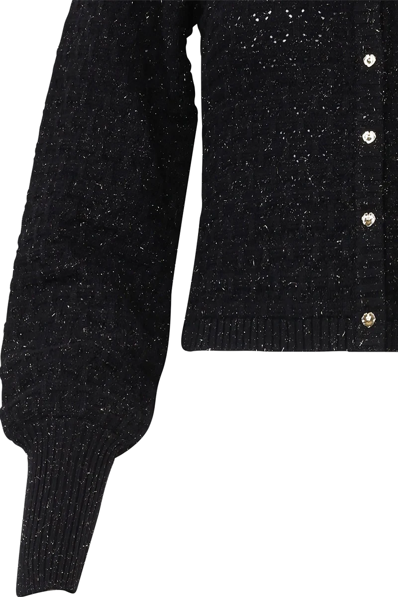 Damen Trachtenstrickjacke mit goldenen Highlights - schwarz gold