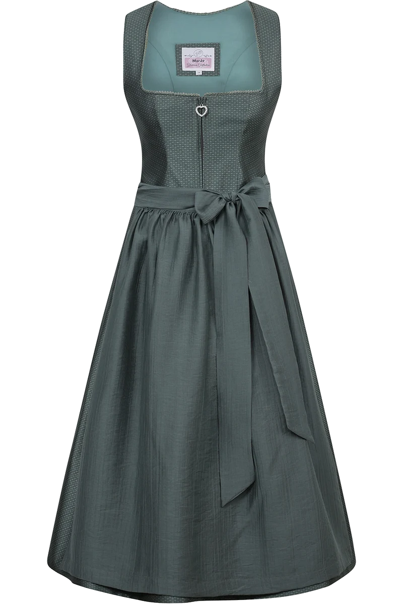 Midi-Dirndl 65cm in Ton-in-Ton-Optik - thymian