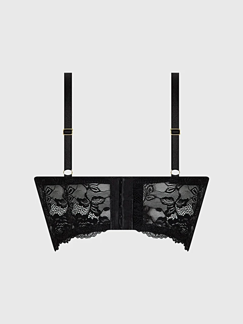 Savannah Balconette-BH aus Spitze – Langer Push-up-BH mit mittlerem Halt und Muschelkantenbesatz