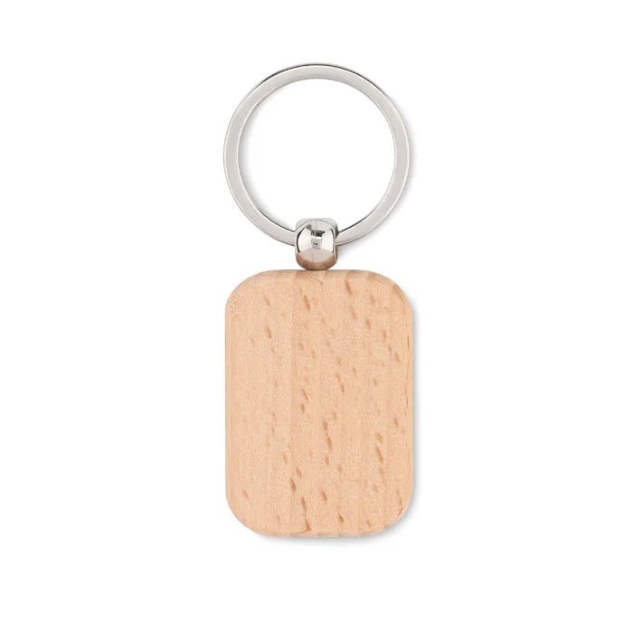 Rechteckiger Schlüsselanhänger aus Holz