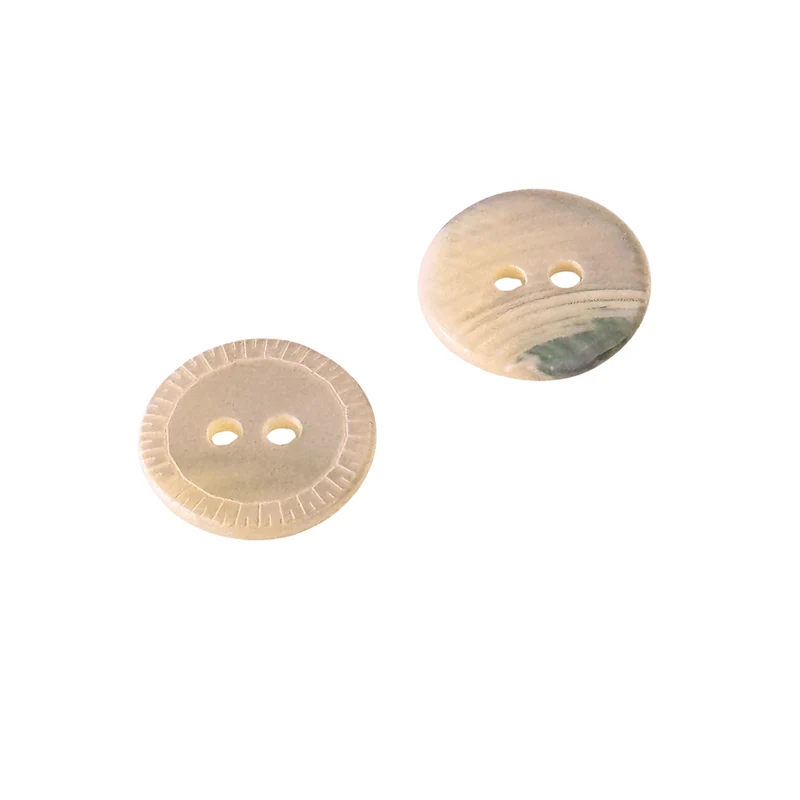 Perlmuttknopf mit Randmuster Beige 2-Loch – PL-31