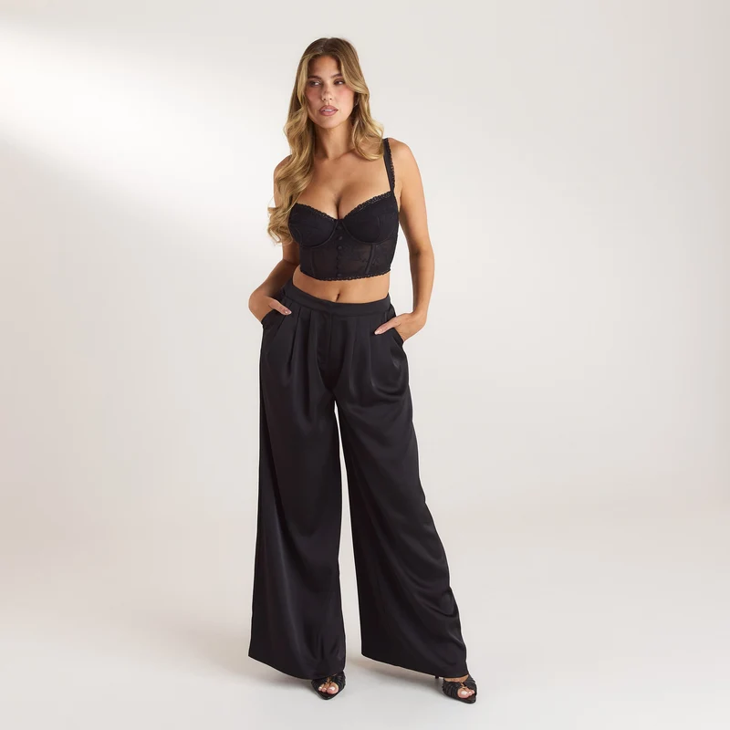 Spitzen-Bralette - Schwarz