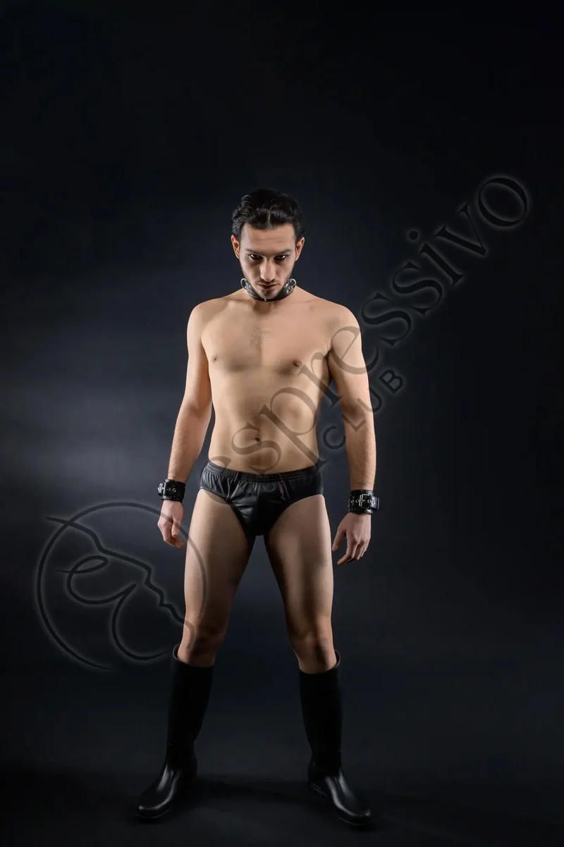Real leather mens briefs