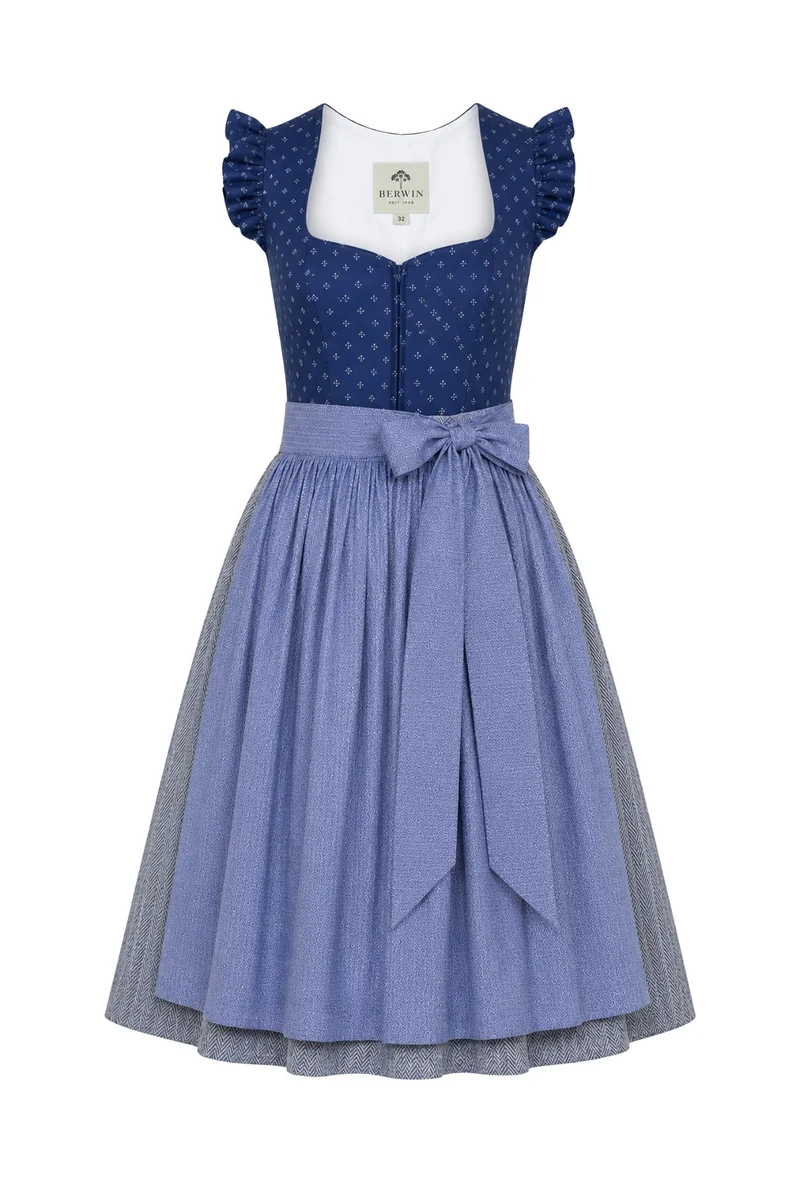 Sommerliches Blumen-Dirndl mit Rüschenärmeln