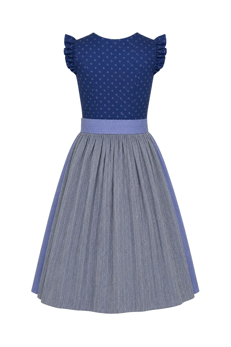 Sommerliches Blumen-Dirndl mit Rüschenärmeln