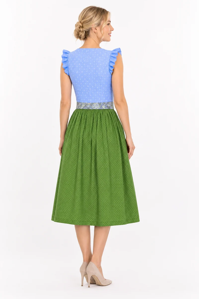 Dirndl mit Flügelarm und Paisleyschürze