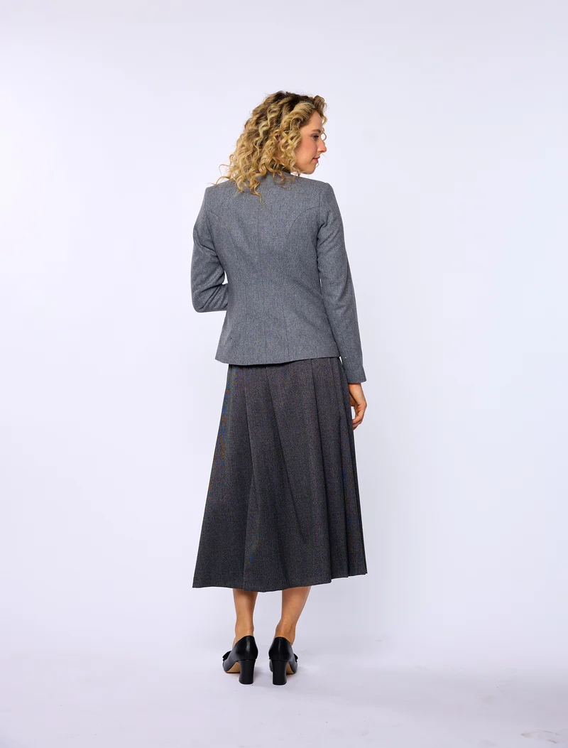 Kurze Lodenjacke mit Kontrast-Stehkragen