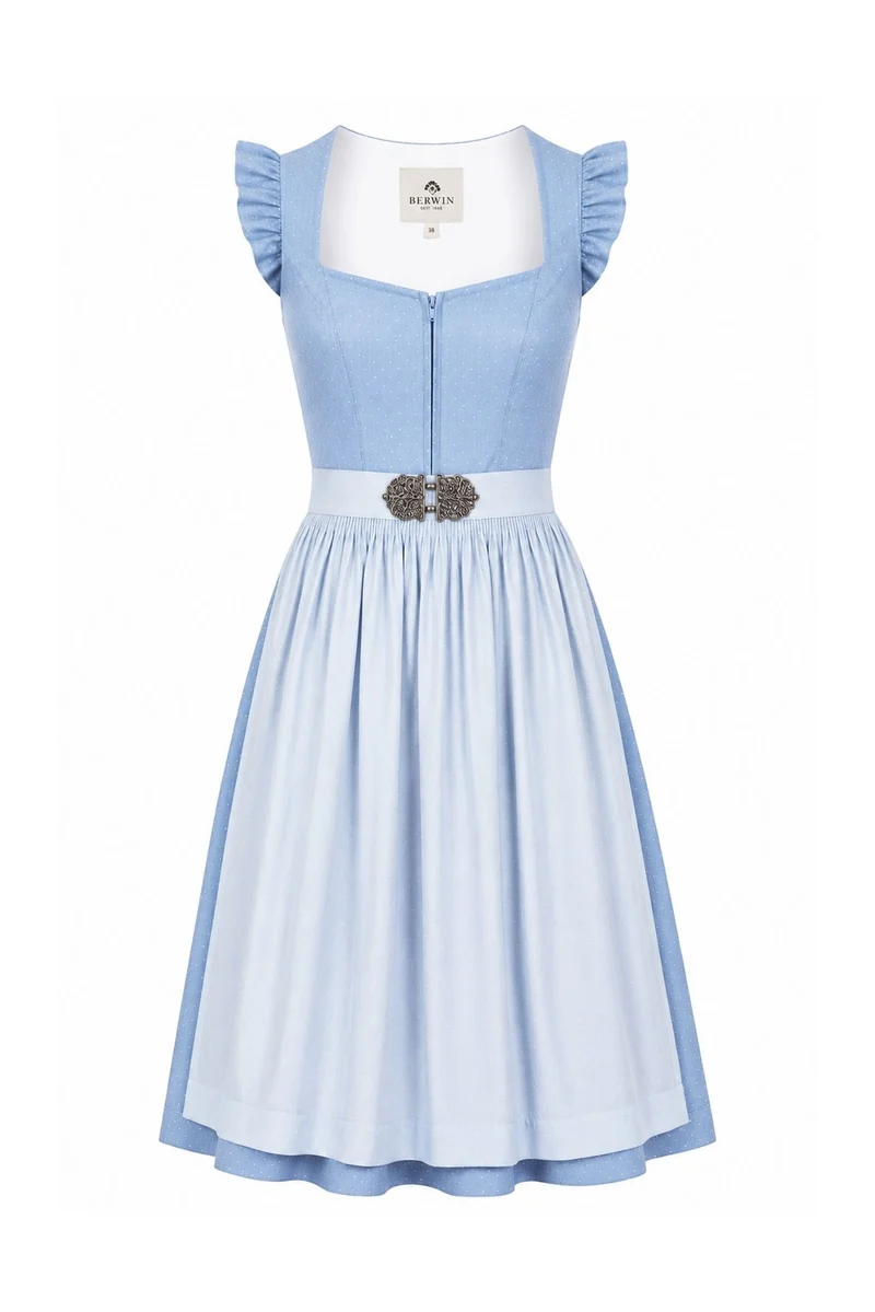 Dirndl mit Rüschenärmeln und Zierschließe