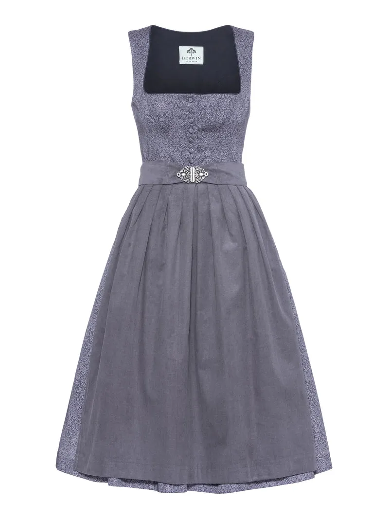 Baumwolldirndl mit Cordschürze & Schließe