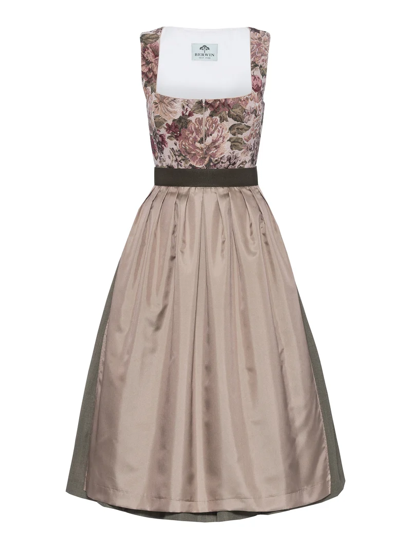 Jacquard-Dirndl mit Karree-Ausschnitt & Seidenglan
