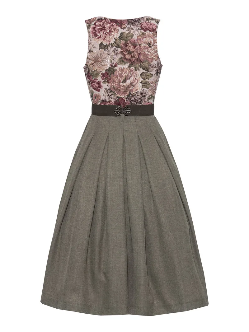 Jacquard-Dirndl mit Karree-Ausschnitt & Seidenglan