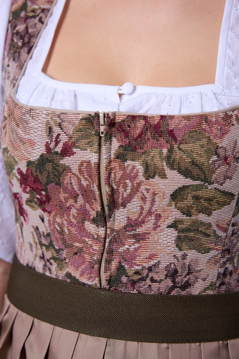 Jacquard-Dirndl mit Karree-Ausschnitt & Seidenglan