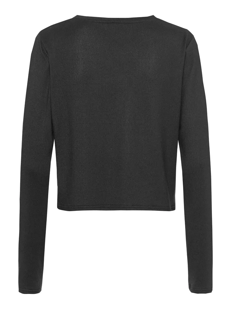 Kurzer Strickpullover mit langem Arm
