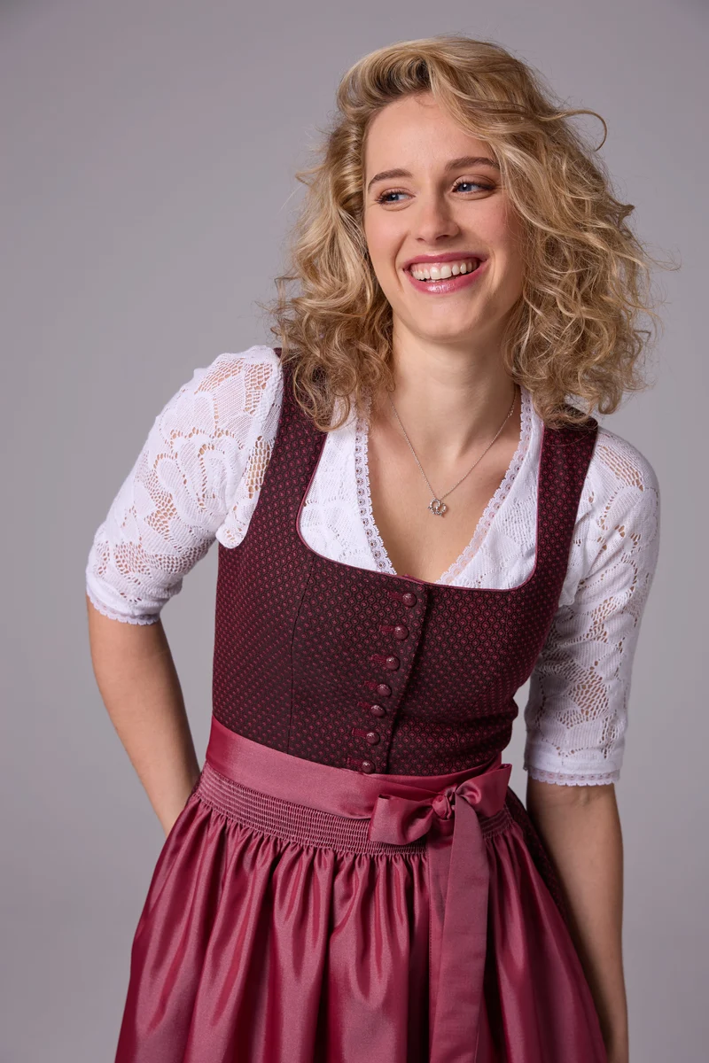 Klassisches Jacquard-Dirndl mit Taftschürze