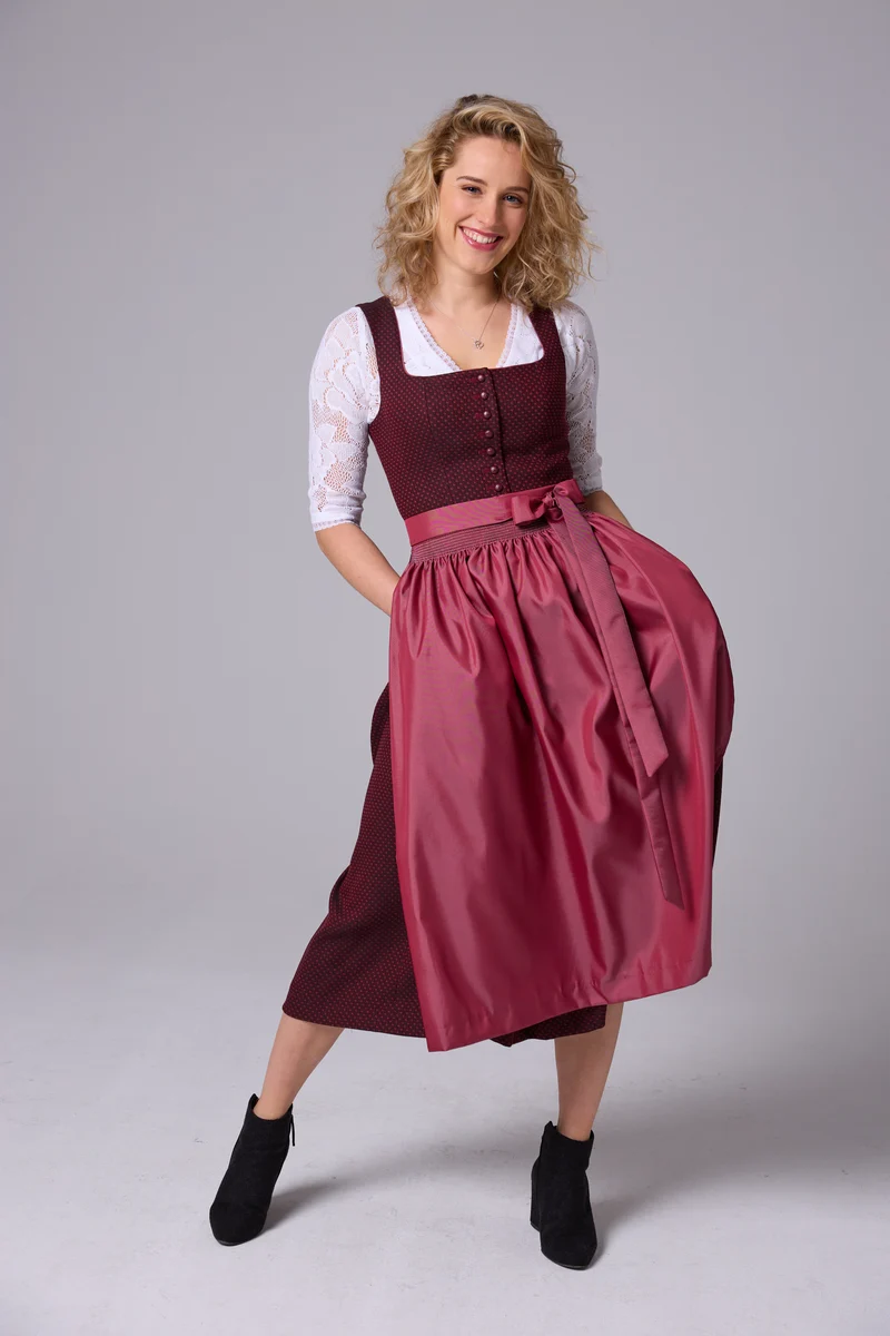 Klassisches Jacquard-Dirndl mit Taftschürze