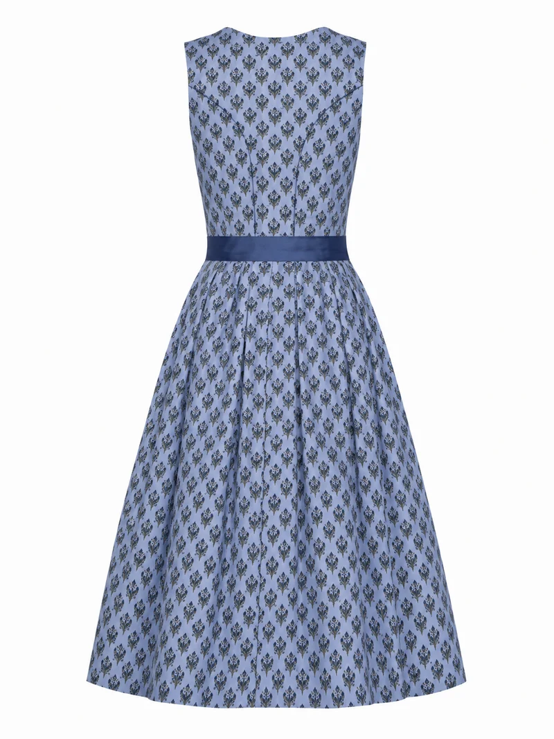 Klassisches Baumwoll-Druckdirndl mit Satinschürze