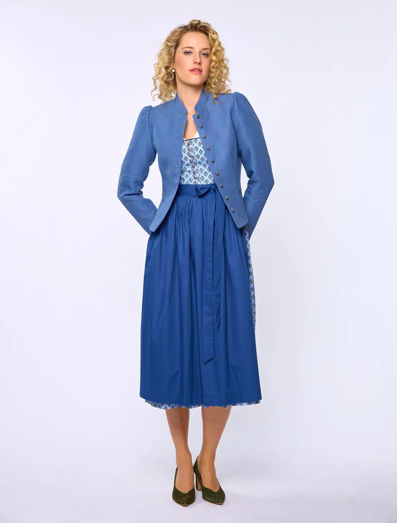 Klassisches Baumwoll-Druckdirndl mit Satinschürze