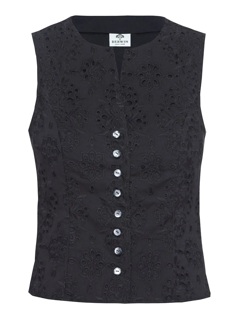 Gefüttertes Baumwoll-Mieder mit Lochstickerei
