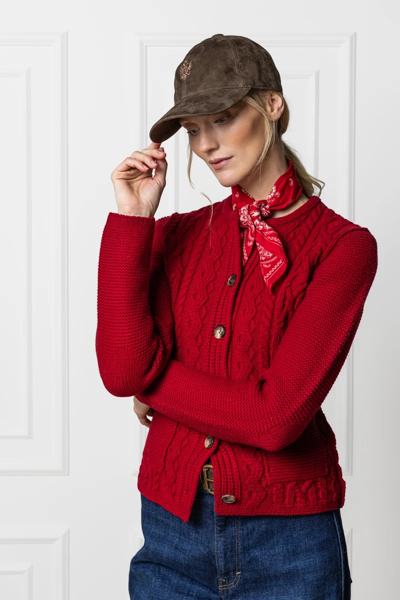 Kappe in Veloursleder