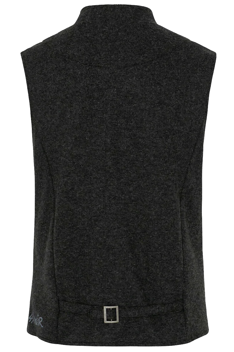 Herren Trachtenweste aus Sweat mit Hirschmotiv - anthrazit