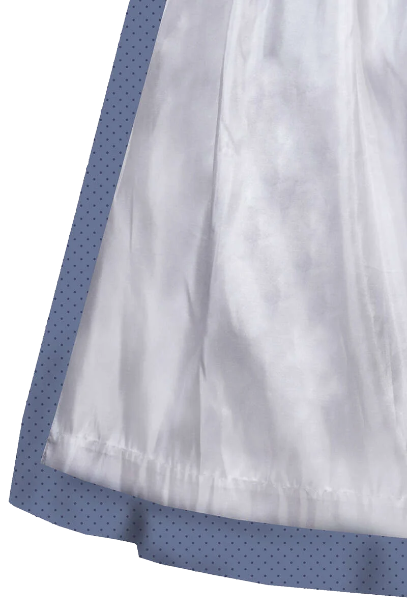 Midi-Dirndl mit Samtoberteil und Broschenschließe - saphir