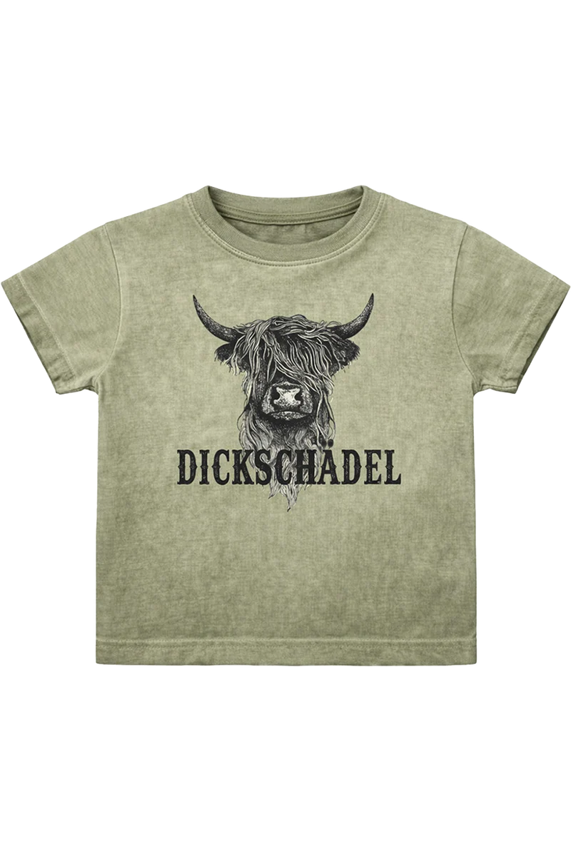 Kinder Trachtenshirt mit „Dickschädel“ Print - oliv