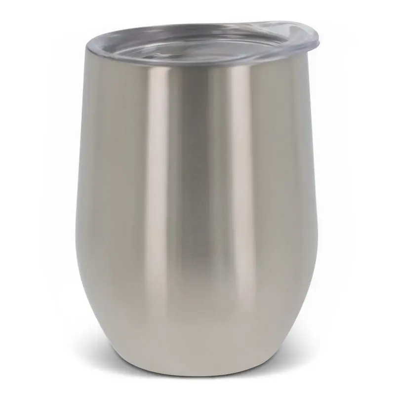 Silberner Doppelwandiger Isolierbecher mit Deckel: Effizient & Elegant