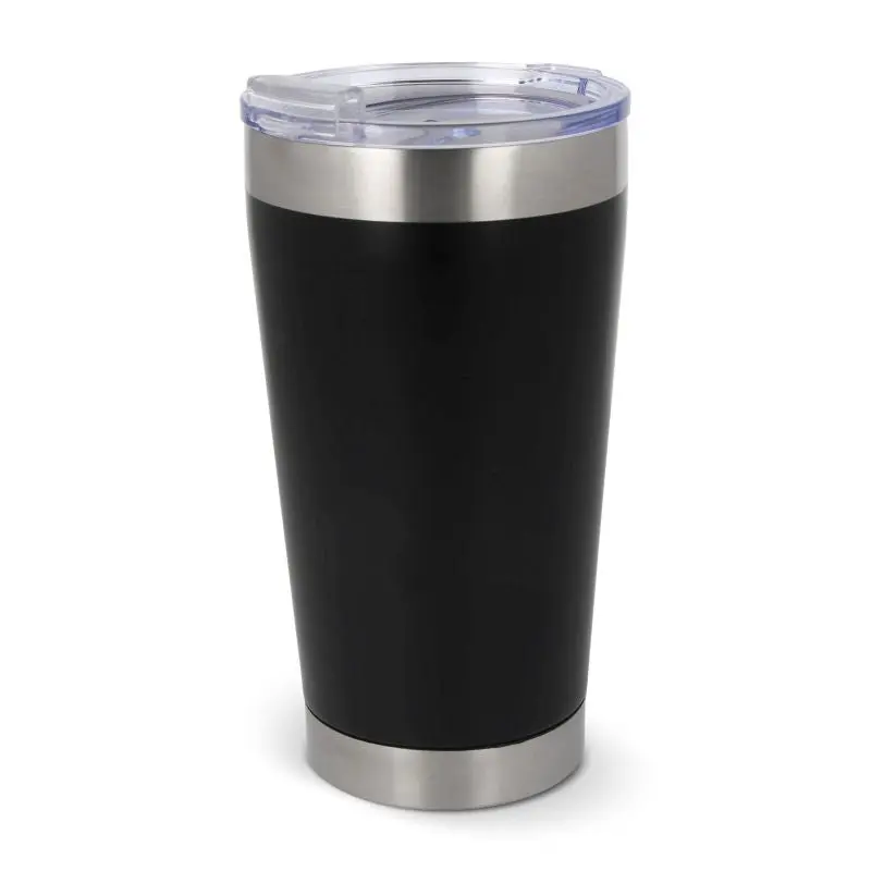 Isolierter Cango 500 ml Reisebecher mit Deckel in Schwarz, Langlebig & Auslaufsicher