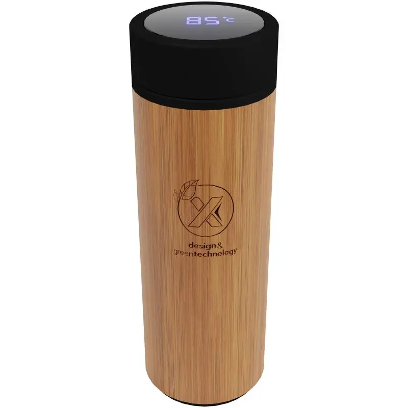 Holz SCX.design D11 500ml Smart Bambusflasche mit LED-Logo