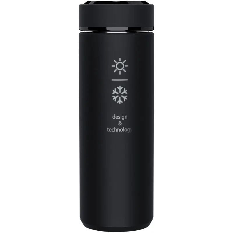 SCX.design D10 Smart Isolierflasche – Innovative schwarze Thermoflasche
