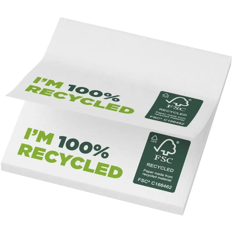 Sticky-Mate Recycling-Haftnotizen 75 x 75 mm - Weiß - 25 Blatt - Umweltfreundliche Notizzettel