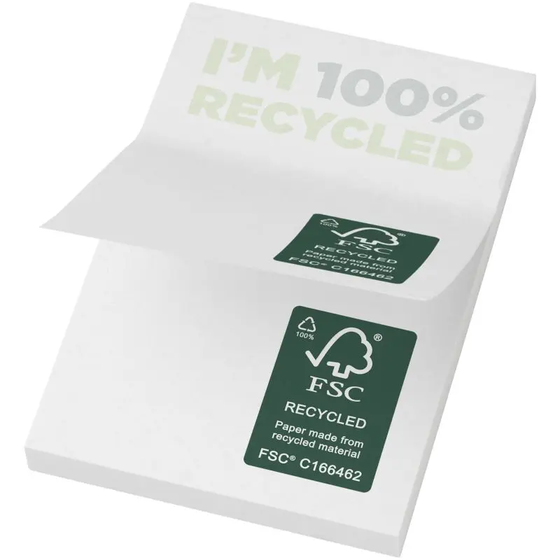 Sticky-Mate Recycling-Haftnotizen 50 x 75 mm - Weiß - 25 Blatt - Umweltfreundliche Notizzettel