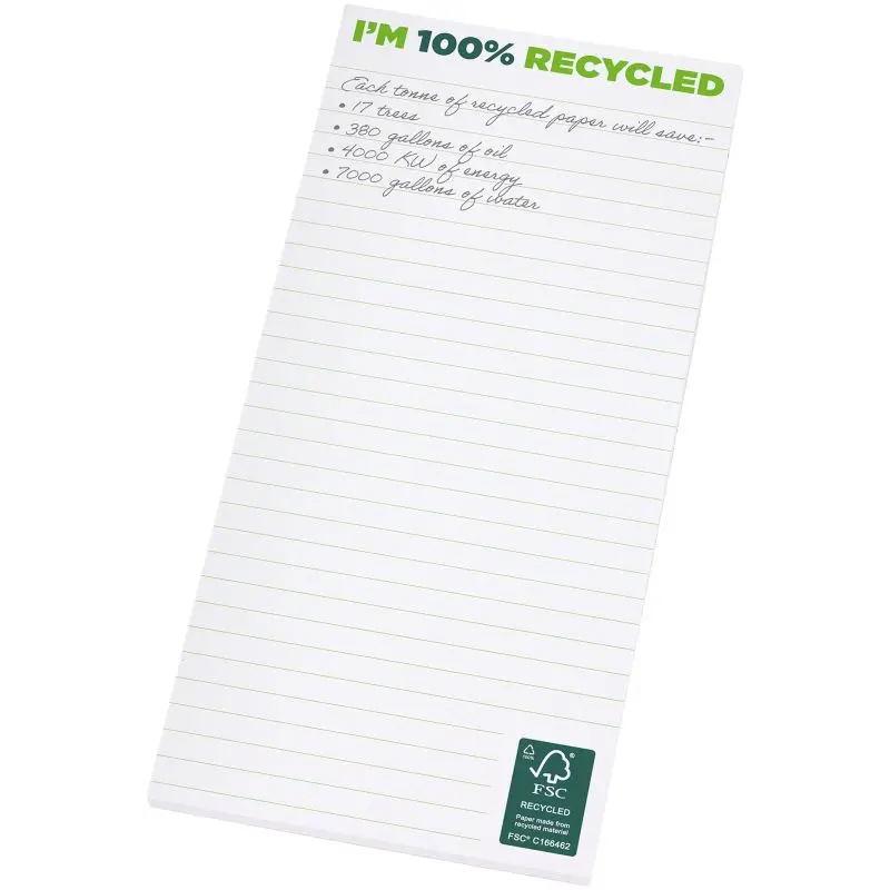 Tisch-Mate 1/3 A4 umweltfreundlicher Notizblock - weiß - 25 Blatt
