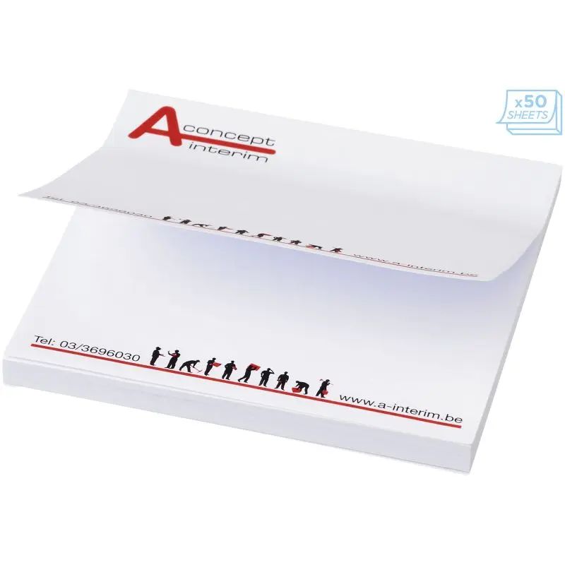 Sticky-Mate Haftnotizen 75x75 mm, Weiß, 50 Blatt