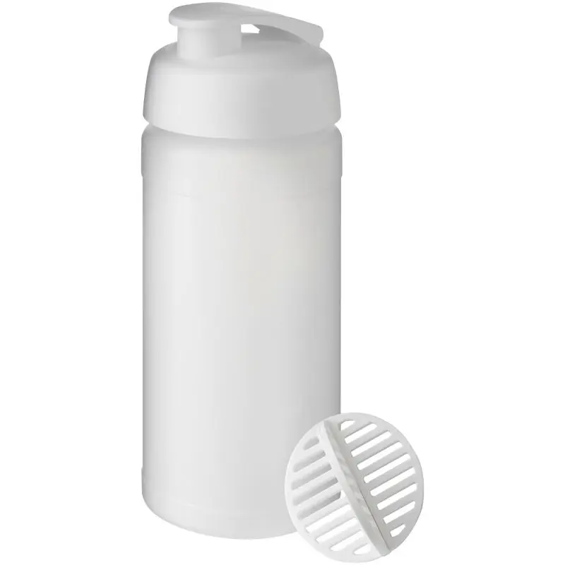Baseline Plus Shakerflasche 500 ml, Weiß & Klar Mattiert, Praktisch für Unterwegs