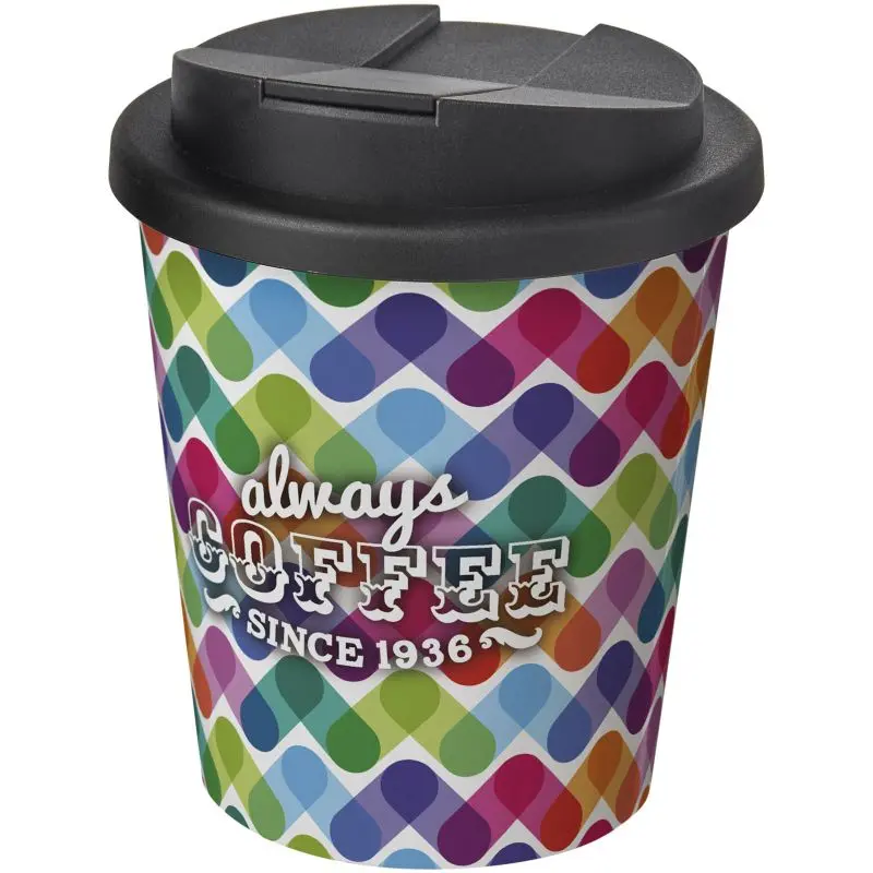 Brite-Americano Espresso 250 ml – Weiß/Schwarz, Isolierbecher mit sicherem Verschluss