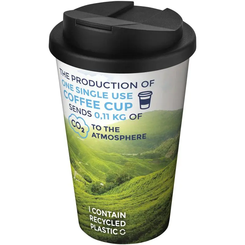 Brite-Americano 350 ml Isolierbecher mit auslaufsicherem Schraubverschluss – Weiß und Schwarz