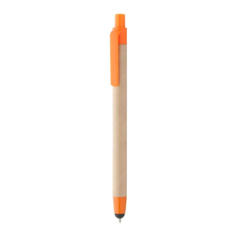 Natürlicher Tempe Touchpen mit Kugelschreiber - Orange - Premium Stylus für präzises Schreiben